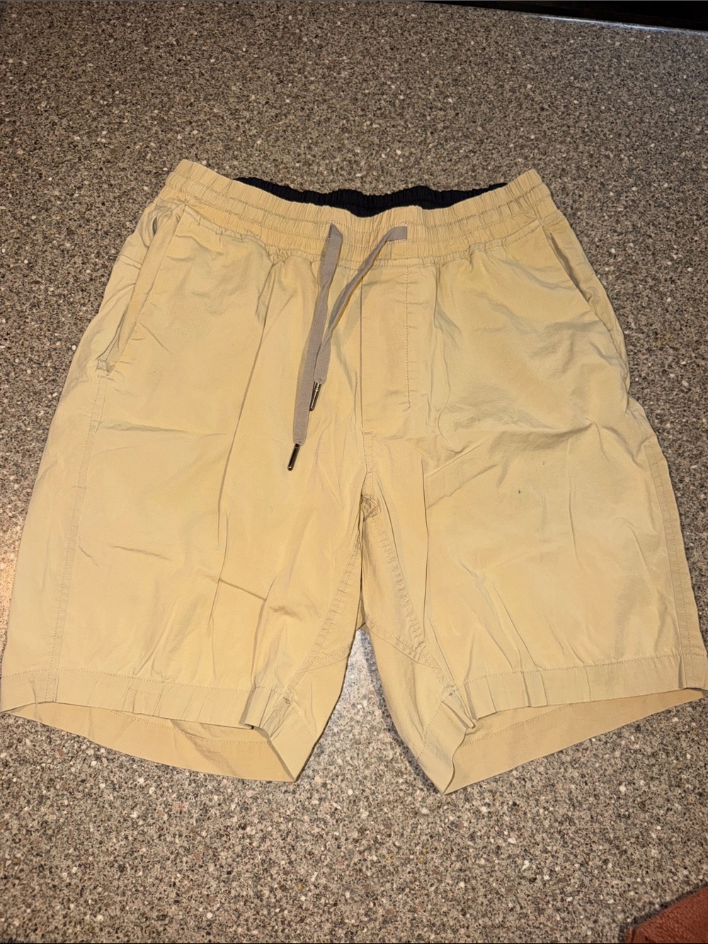 lululemon Men's Light Khaki Drawstring Athletic Shorts